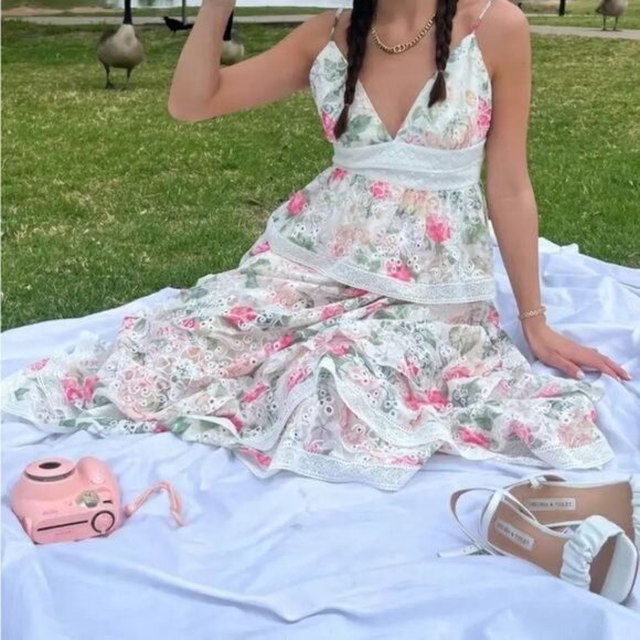 NWT Gianni Bini Midori Floral Print Chiffon Dress, size 12 - Picture 6 of 15